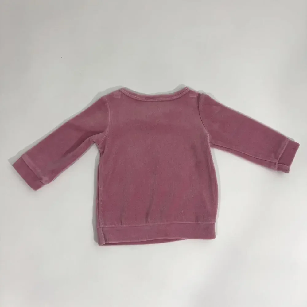 First Impressions Baby Girls Size 3-6 Months Pink Bow Graphic Velour Sweatshirt - Picture 6 of 8